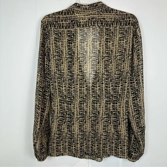 Lauren Ralph Lauren Silk Animal Print Blouse L - Picture 10 of 11